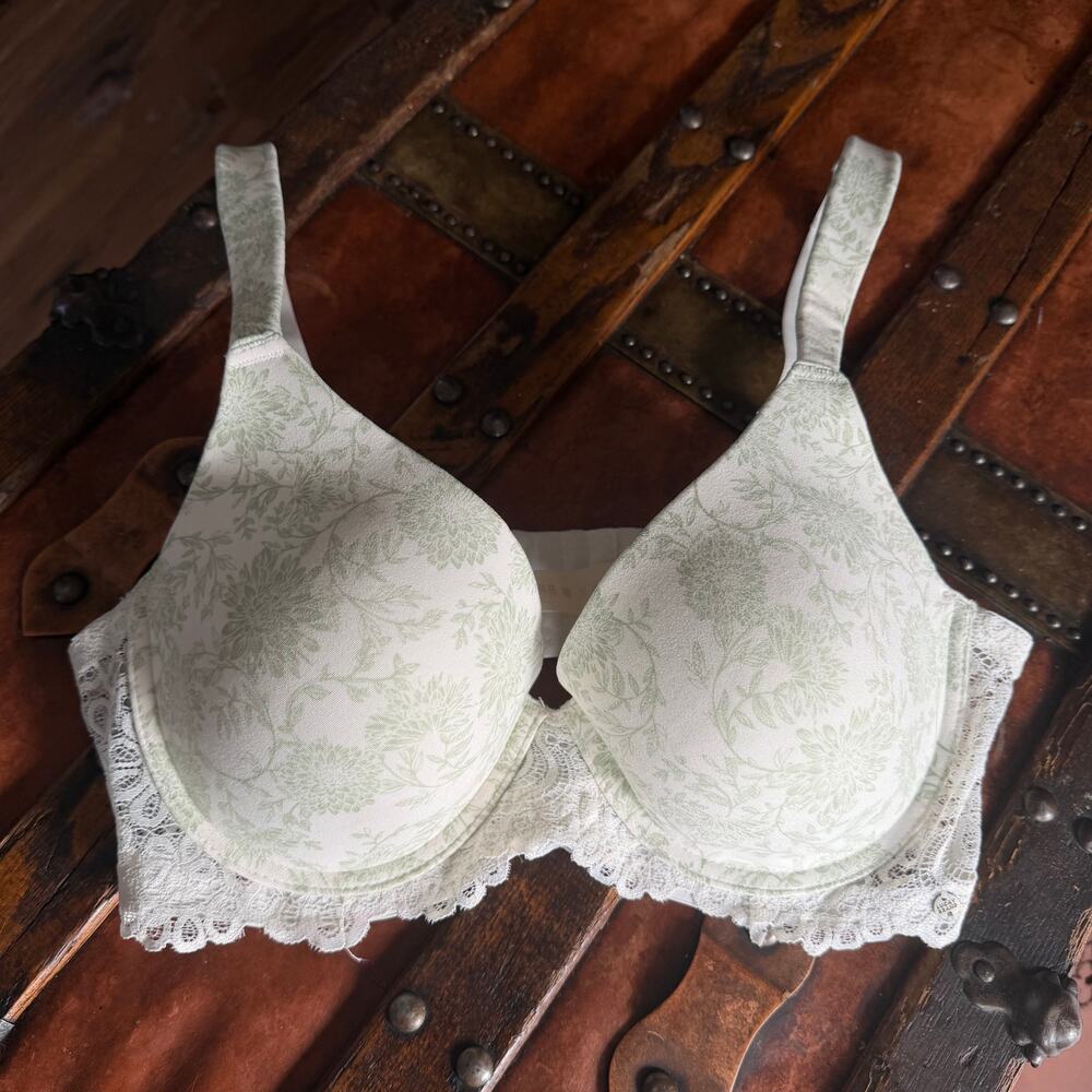 Lucky Brand Coquette Green and White Lace Underwire Bra